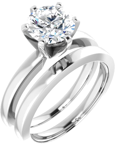 Sužadėtuvių Žiedas „Solitaire“ 585 Baltojo Aukso Round 7.4mm (6)