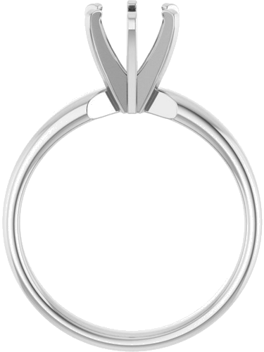 14K White 6.5 mm Round Solitaire Engagement Ring Mounting (2)