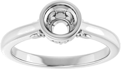 Sužadėtuvių Žiedas „Bezel-Set“ 585 Baltojo Aukso Round 5.2mm (3)