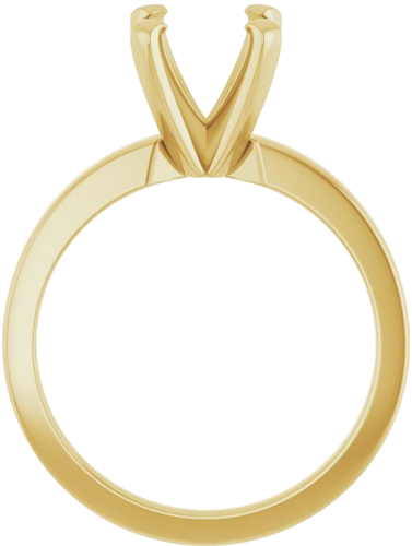 10K Yellow 7x7 mm Cushion Solitaire Engagement Ring Mounting (2)