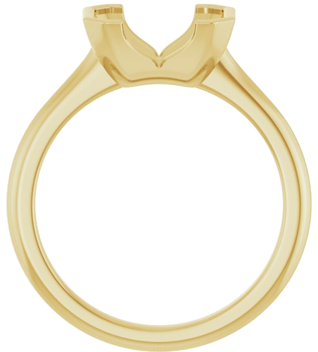 Sužadėtuvių Žiedas „Half Bezel Solitaire“ 585 Geltonojo Aukso Emerald 9mm x 7mm (2)