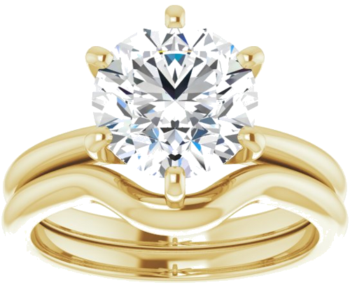14K Yellow  8.8 mm Round Solitaire Engagement Ring Mounting (8)