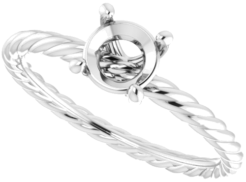 Sužadėtuvių Žiedas „Solitaire“ 585 Baltojo Aukso Round 5.8mm (5)