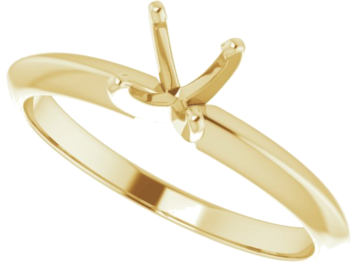 14K Yellow 5.4-5.7 mm Round 4-Prong Light Solitaire Ring Mounting (5)