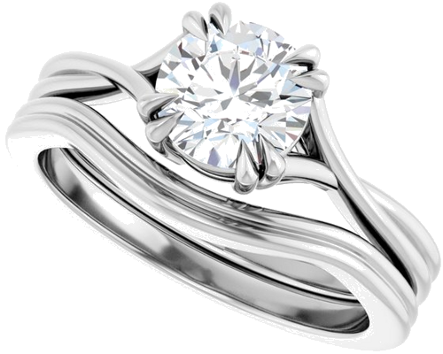 14K White 6.5 mm Round Solitaire Engagement Ring Mounting (10)