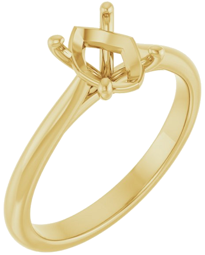 10K Yellow 8x6 mm Oval Solitaire Engagement Ring Mounting (1)