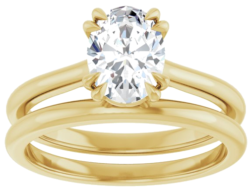 Sužadėtuvių Žiedas „Solitaire“ 585 Geltonojo Aukso Oval 8mm x 6mm (8)
