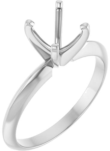 Platinum 6.6-7.2 mm Round 4-Prong Light Solitaire Ring Mounting (1)