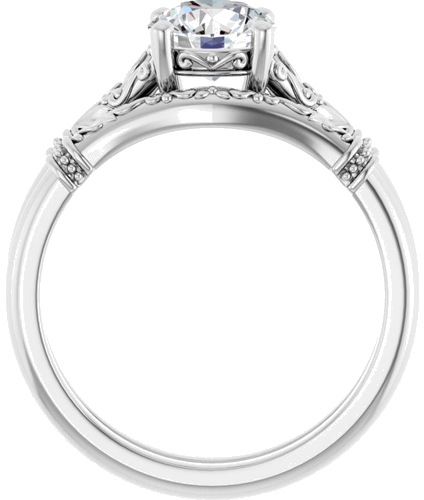 14K White 6.5 mm Round Solitaire Engagement Ring Mounting (7)