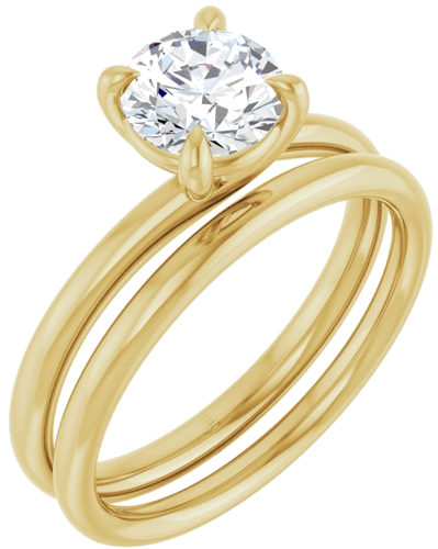 14K Yellow 6.5 mm Round Engagement Ring Mounting (6)