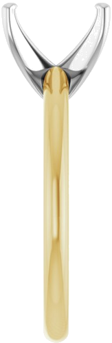 14K Yellow   White  8x6 mm Emerald Solitaire Engagement Ring Mounting (4)