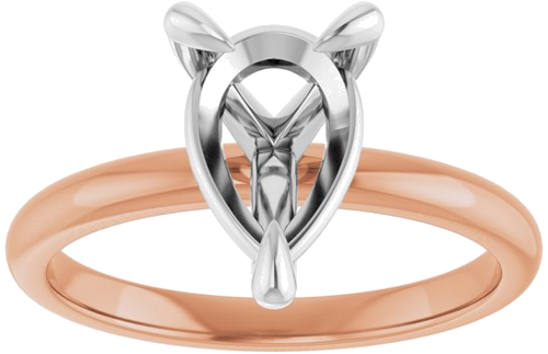 Sužadėtuvių Žiedas „Solitaire“ 585 Baltojo Ir Rožinis Aukso Pear Shape 10mm x 7mm (3)