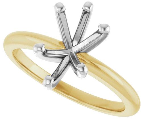 14K Yellow   White  10x7 mm Pear Solitaire Engagement Ring Mounting (5)