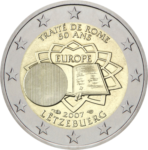 2007 Liuksemburgas Romos sutartis (TOR) 2 eurų moneta (1)