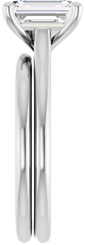 14K White 8x6 mm Emerald Solitaire Engagement Ring Mounting (9)