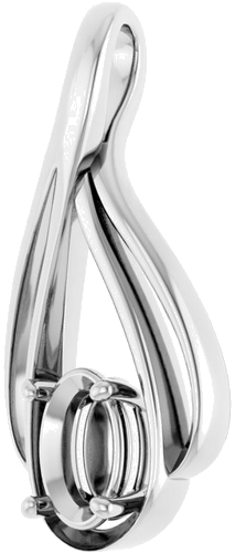 Pakabukas „Solitaire“ 585 Baltojo Aukso Oval 7mm x 5mm (2)