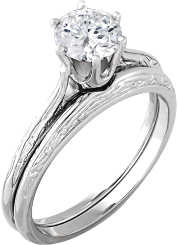 Sterling Silver 5.8 mm Round Engagement Ring Mounting (5)