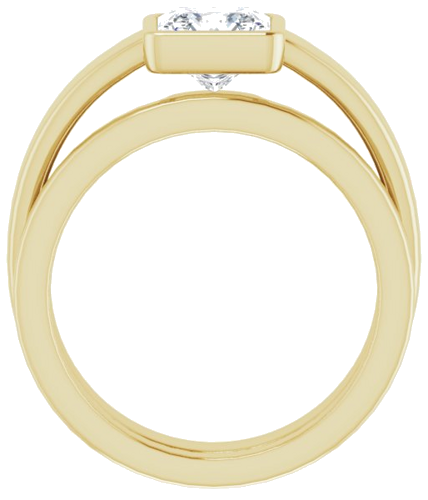 Sužadėtuvių Žiedas „Bezel-Set Solitaire“ 585 Geltonojo Aukso Square 6mm (7)