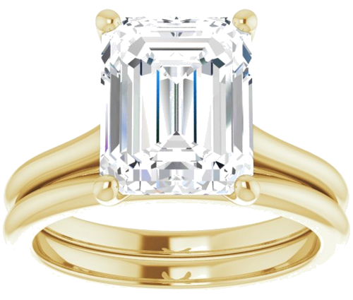 Sužadėtuvių Žiedas „Solitaire“ 585 Geltonojo Aukso Emerald 10mm x 8mm (8)