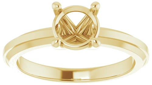 Sužadėtuvių Žiedas „Solitaire“ 585 Geltonojo Aukso Round 6.5mm (3)