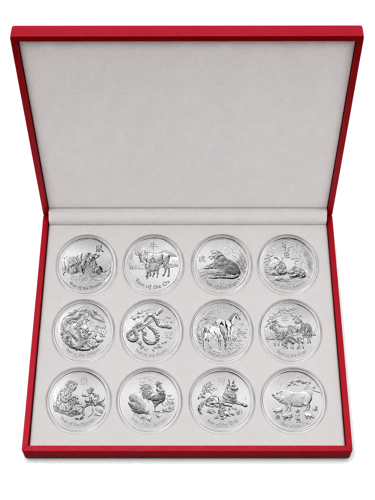 1 oz Lunar II (2008-2019) Австралия набор серебряных монет (1)