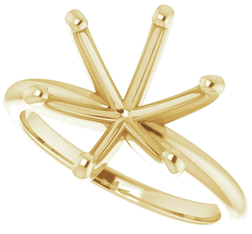 14K Yellow  11 mm Round Solitaire Engagement Ring Mounting (5)