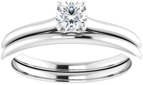 14K White  4.1 mm Round Solitaire Engagement Ring Mounting (8)