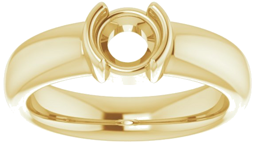 14K Yellow 5.8 mm Round Half Bezel Solitaire Engagement Ring Mounting (3)