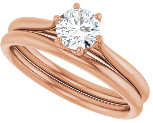 14K Rose 5.2 mm Round Engagement Ring Mounting (10)