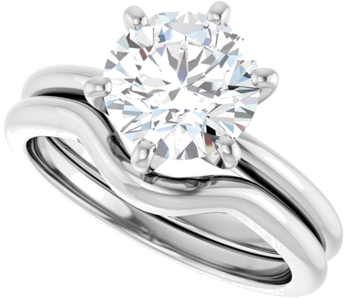 14K White  8 mm Round Solitaire Engagement Ring Mounting (10)