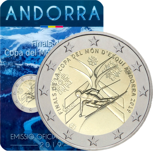2019 Андора Монета от 2 евро Световна купа по алпийски ски (1)