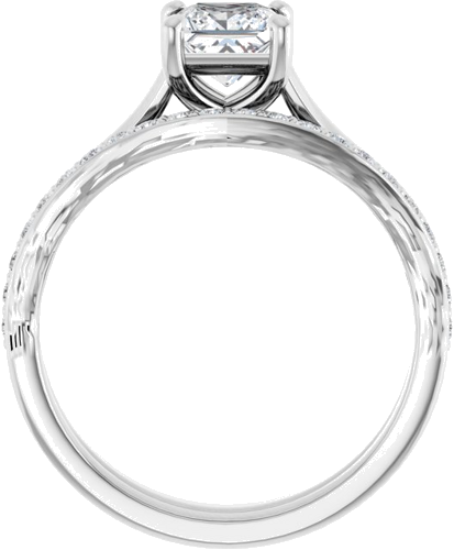 Sužadėtuvių Žiedas „Solitaire“ 585 Baltojo Aukso Square 5mm (7)