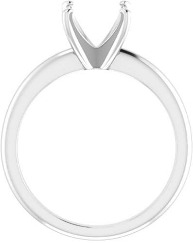 14K White  6x6 mm Square Solitaire Engagement Ring Mounting (2)