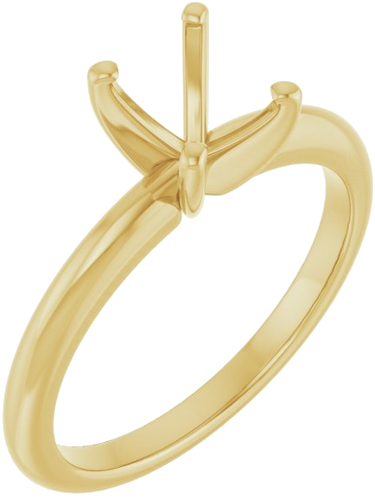 Sužadėtuvių Žiedas „Solitaire“ 750 Geltonojo Aukso Oval 8mm x 6mm (1)