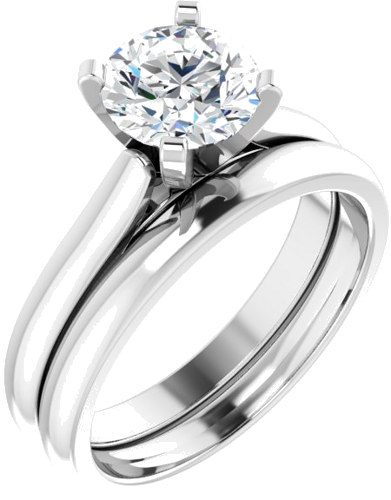 14K White 7 mm Round Solitaire Engagement Ring Mounting (5)