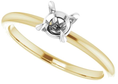 14K Yellow White 4.8 mm Round Engagement Ring Mounting (5)