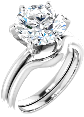 Platinum  10 mm Round Solitaire Engagement Ring Mounting (6)