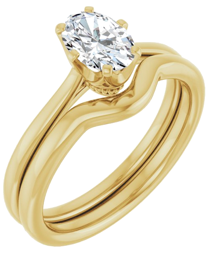 14K Yellow 7x5 mm Oval Engagement Ring Mounting (5)