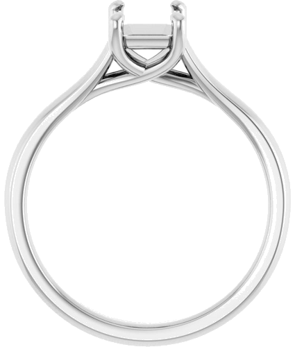 14K White 7x5 mm Emerald Solitaire Engagement Ring Mounting (2)