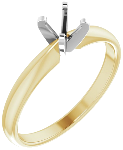 14K Yellow White 4.2-4.9 mm Round Solitaire Engagement Ring Mounting (1)