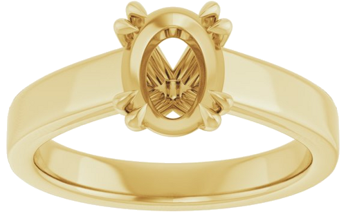 14K Yellow 8x6 mm Oval Engagement Ring Mounting (3)