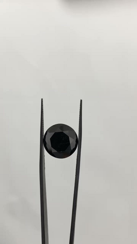 11.39 carat Fancy Black-VVS2 Excellent cut Natūralus Round Deimantas (1)