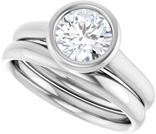 14K White  6.5 mm Round Solitaire Engagement Ring Mounting (10)