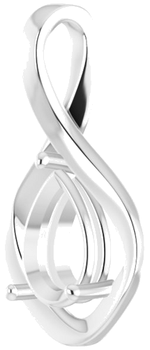 14K White  10x7 mm Pear Pendant Mounting (2)