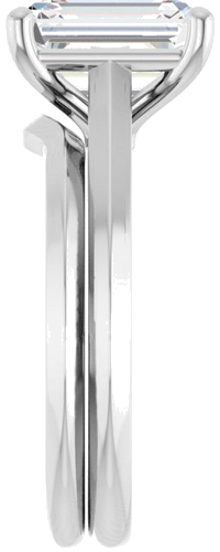 Sužadėtuvių Žiedas „Solitaire“ 585 Baltojo Aukso Emerald 9mm x 7mm (9)