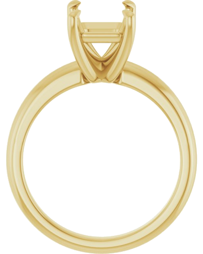 14K Yellow 9x7 mm Emerald Solitaire Engagement Ring Mounting (2)