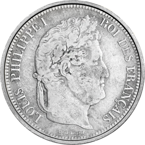 5 Frankai (1830-1848) Prancūzija Louis Philippe I sidabrinė moneta (1)