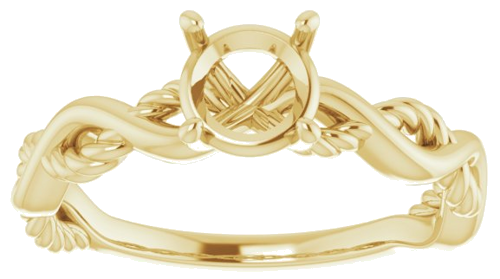 14K Yellow  6 mm Round Solitaire Engagement Ring Mounting (3)