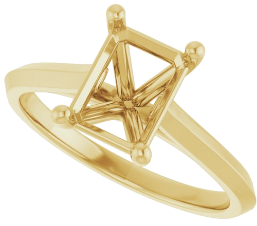 Sužadėtuvių Žiedas „Solitaire“ 585 Geltonojo Aukso Emerald 8mm x 6mm (5)