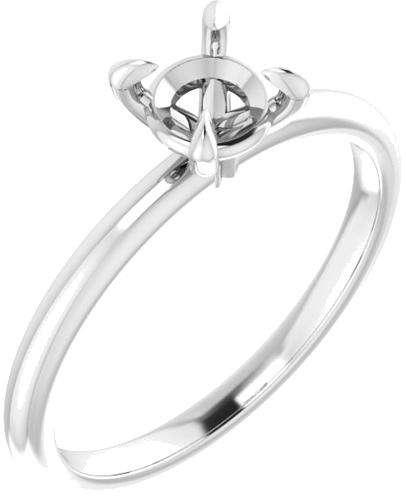 Platinum  5.5 mm Round Solitaire Engagement Ring Mounting (1)